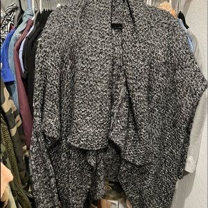 Oversized front drape knit cardigan